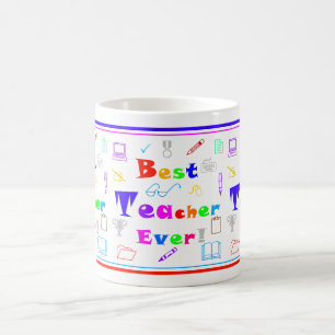 Mug Amusant Colorful Meilleur Enseignant Ever Fournitu