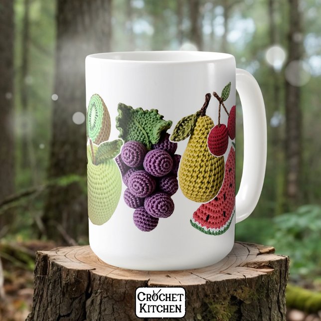 Mug Amusant Crochet Fruit Collage Scrapbook (Créateur téléchargé)