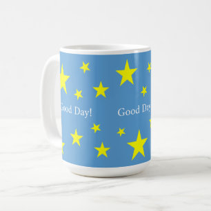 Mug Amusant customisé, Golden Yellow Stars, Sky Soft B