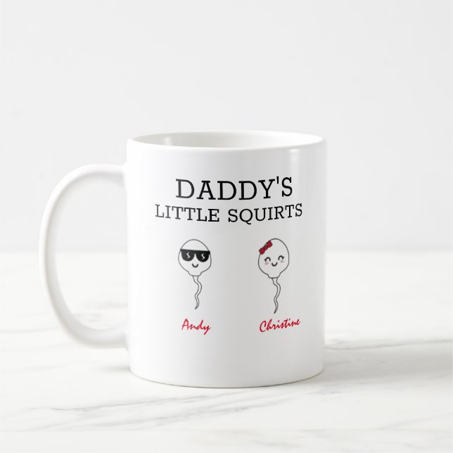Mug Amusant Daddy's little squirts 2 enfants Coffee Mu (Gauche)