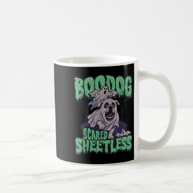Mug Amusant Ed Anglais Bulldog Halloween, Boodog Ghost (Droite)