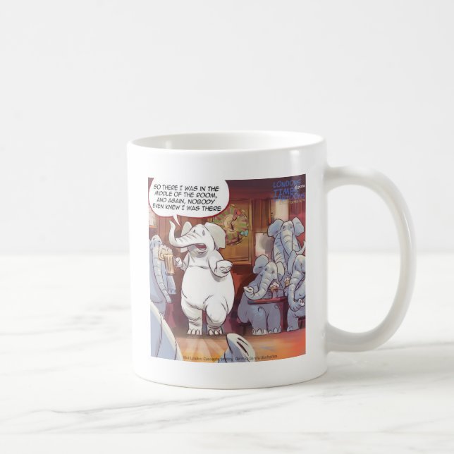 Mug Amusant Éléphant Blanc Dans La Chambre (Droite)