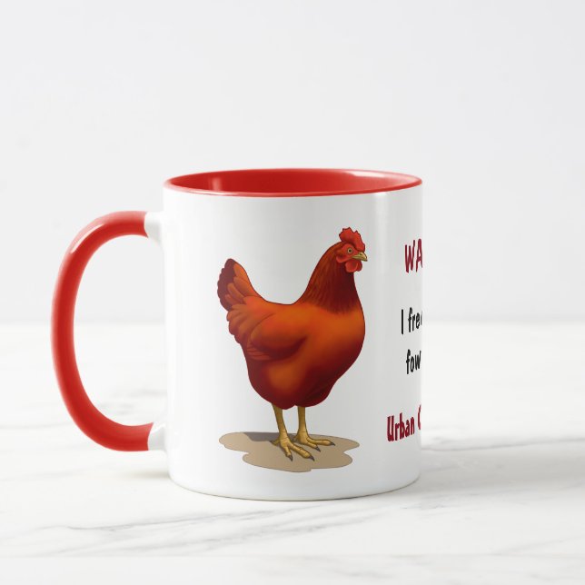 Mug Amusant éleveur de poulet urbain Red Hen (Gauche)