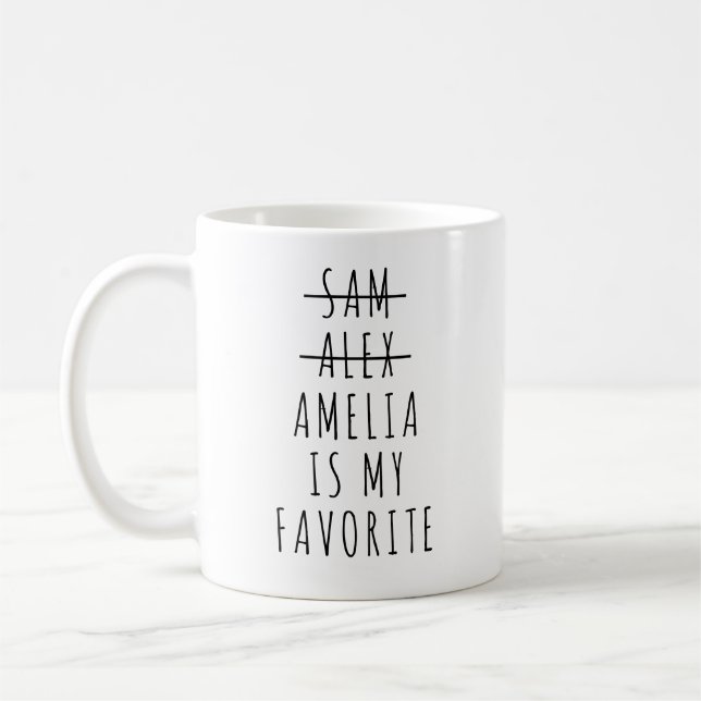 Mug Amusant Favori Fils enfant Maman Personnalisé Papa (Gauche)