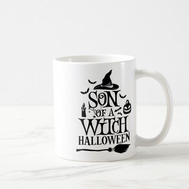 Mug Amusant Fils D'Halloween D'Une Sorcière Par (Droite)