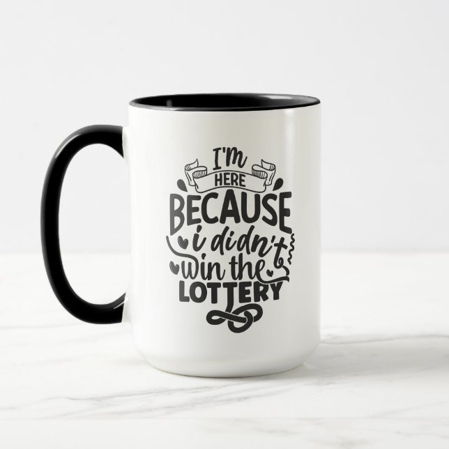 Mug Amusant gagnant loterie bang de bureau (Gauche)
