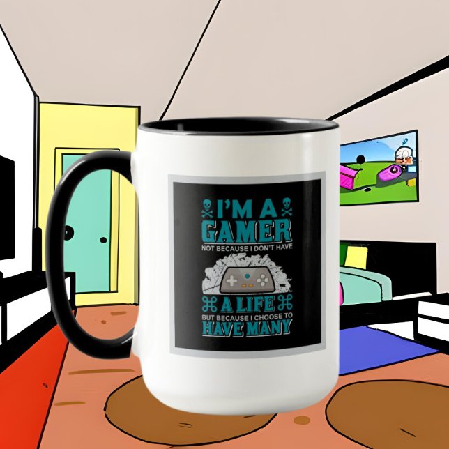 Mug amusant gamer ajouter monogramme (Créateur téléchargé)