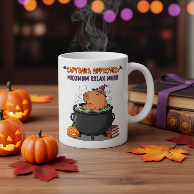 Mug Amusant Halloween Capybara sorcier Assistant Cauld (Créateur téléchargé)