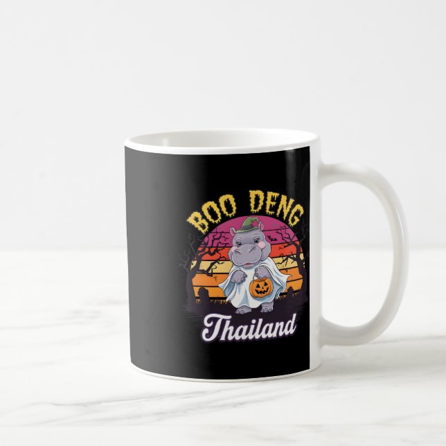 Mug Amusant Halloween Moo Deng Hippo Baby (Droite)