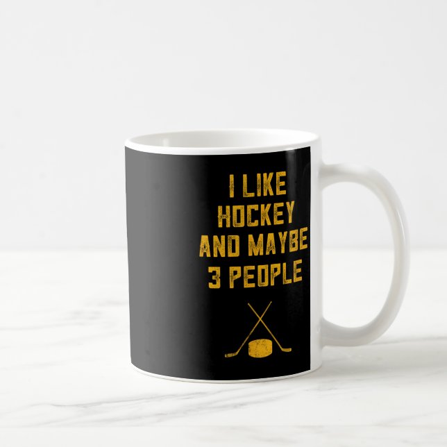 Mug Amusant Hockey Pour Les Hommes J'Aime Hockey Et Pe (Droite)