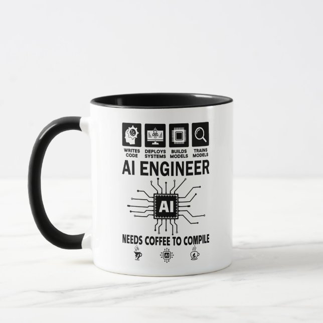 Mug Amusant ingénieur en intelligence artificielle ama (Gauche)