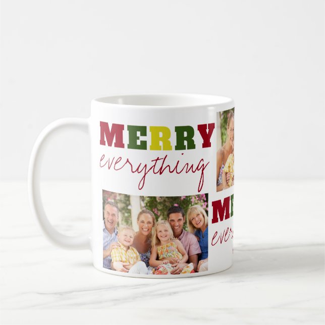 Mug Amusant Joyeux Tout 3 Fêtes de Noël Photo (Gauche)
