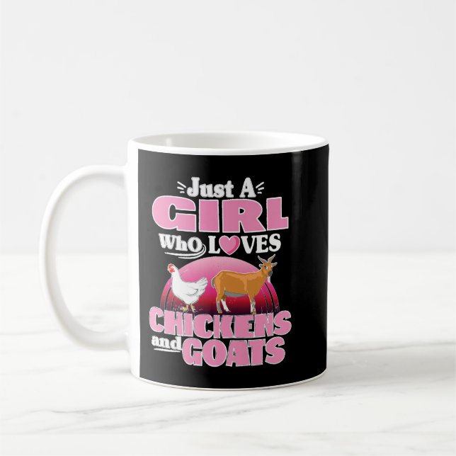 Mug Amusant Juste Une Fille Qui Aime Chèvres Poulet Fe (Gauche)
