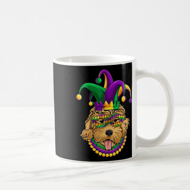 Mug Amusant Mardi Gras Chien Vêtements (Droite)