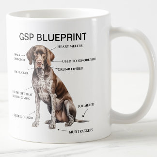 Mug Amusant modèle de pointeur allemand à cheveux cour