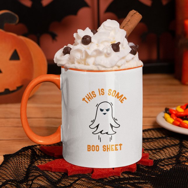 Mug Amusant moderne mignonne Halloween Boo Sheet Ghost (Créateur téléchargé)
