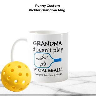 Mug Amusant moderne Pickleball Grandma Typographie per