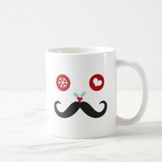 Mug Amusant Moustache Face Feux de neige Noël