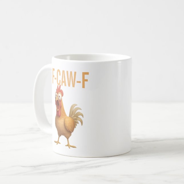 Mug Amusant Mugs de Café Fun F-Caw-ny Poulet Poule (Devant gauche)
