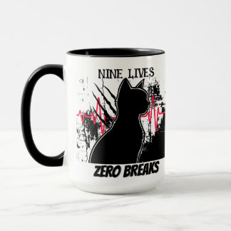 Mug Amusant "Neuf vies zéro pauses" Amoureux des chats