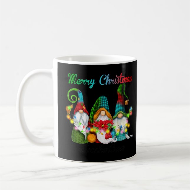 Mug Amusant Noël Enseignant Crew Gnomies Xmas Outfit T (Gauche)