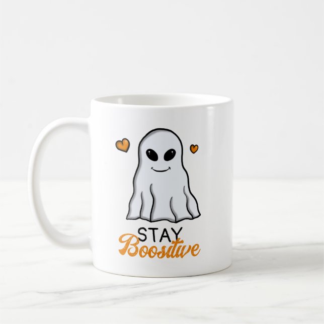 Mug Amusant orange et noir mou fantôme Halloween (Gauche)