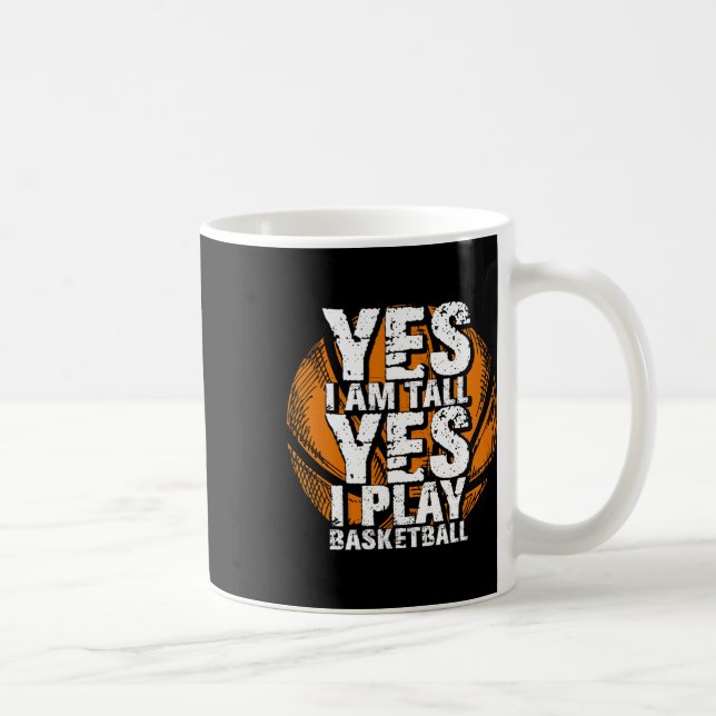 Mug Amusant Oui Je Suis Grand Je Joue Bysketbyll Hoops (Droite)