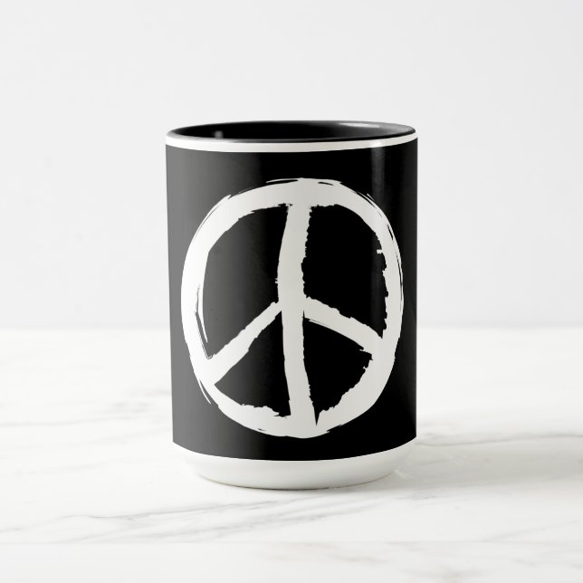 Mug amusant peint SIGNE DE PAIX | (Centre)