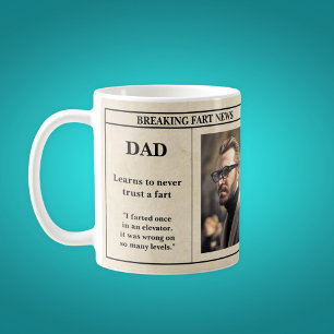 Mug Amusant Père Fart Plaisanterie Retro Journal Photo