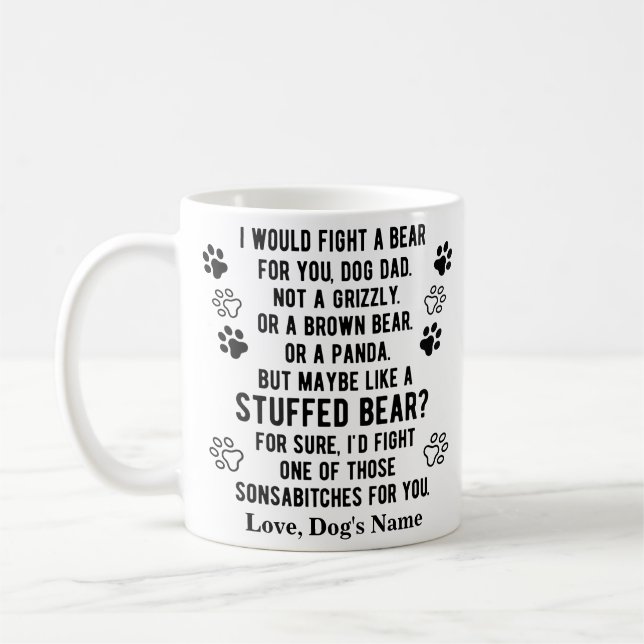 Mug Amusant Personnalisé Combattre Un Ours Pour Vous P (Gauche)