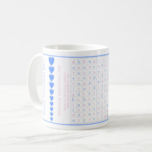 Mug Amusant personnalisé Valentine's Word Puzzle rose
