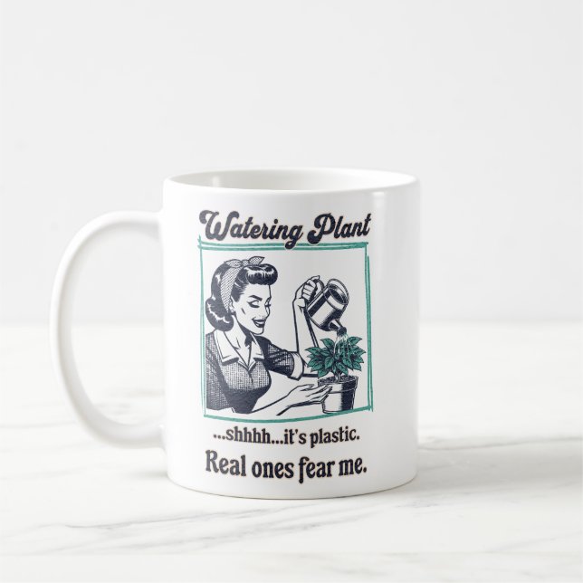 Mug Amusant Plante Lover Retro Design (Gauche)