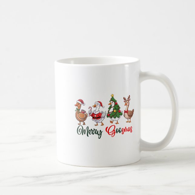Mug Amusant Rétro Merry Goosemas Noël Silly Goose X (Droite)