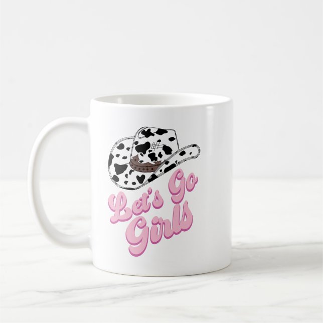 Mug Amusant Rose Allons-y les Filles Country  (Gauche)
