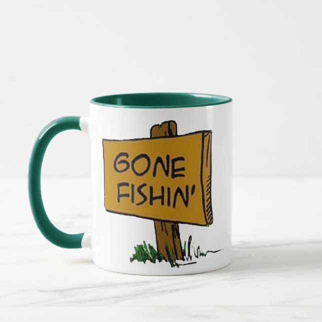 Mug Amusant rustique amusé passé Fishin Expressions Lo (Gauche)