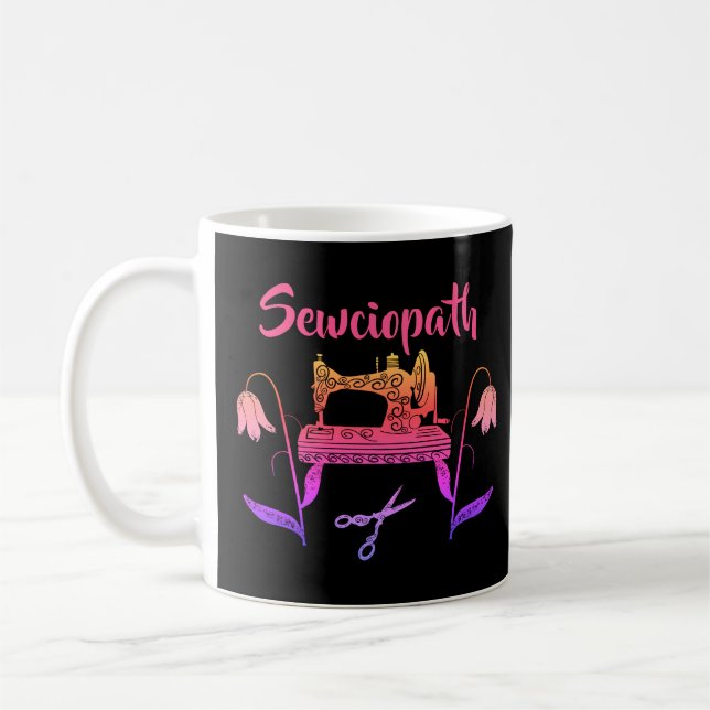 Mug Amusant Sewciopath Design-Sewicath passionné (Gauche)