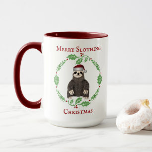 Mug Amusant Sloth Pun Joyeux Noël mignon Santa Hat