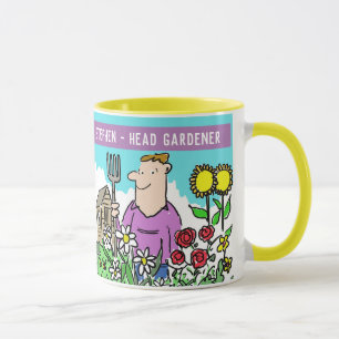 Mug Amusant Tête Gardener Mug. Ajoutez votre nom Choic