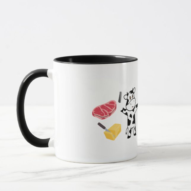 mug amusant vache mignonne fait du lait (Gauche)