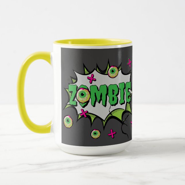 Mug Amusant Zombie Pop Art (Gauche)
