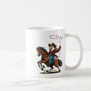 Mug Amusante Bald Eagle Cowboy équitation Swding