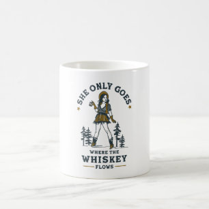 Mug Amusante cowgirl western vintage amatrice de whisk