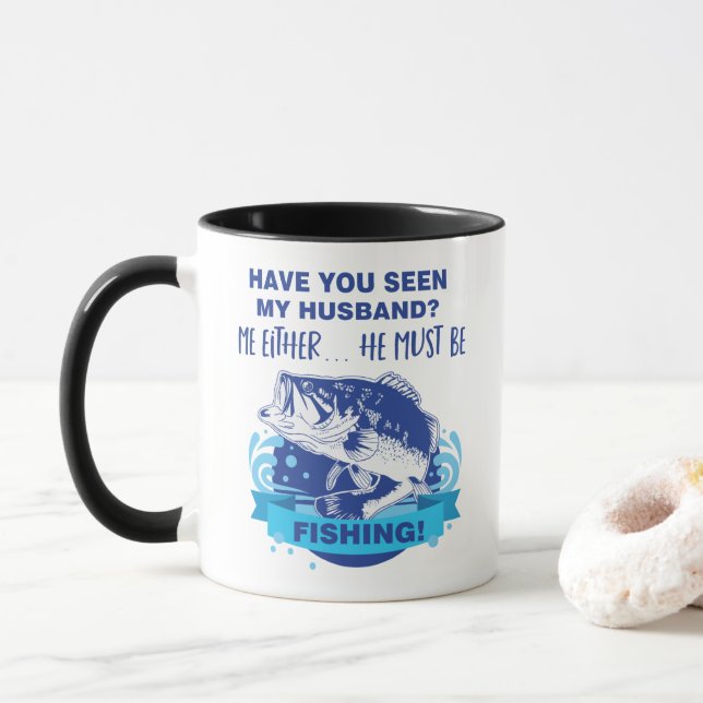 Mug Amusante Épouse De Mari Pêche Mariage Plaisanterie (Avec donut)