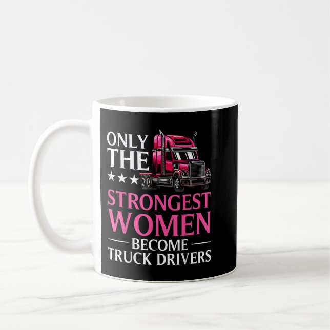 Mug Amusante Femme Conducteur De Camion Conception Pou (Gauche)