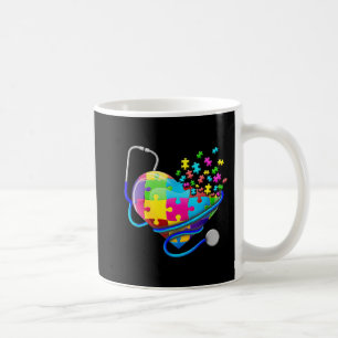 Mug Amusante infirmière Autisme Puzzle Stethoscope Coe