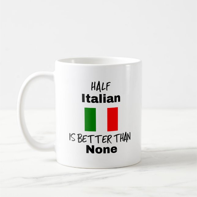 Mug Amusante Mug-cadeau italien demi-italien (Gauche)