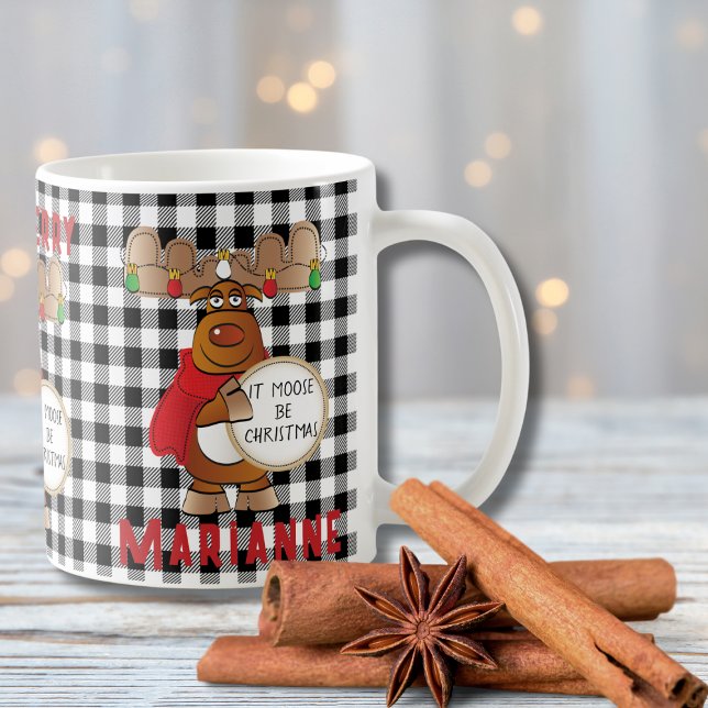 Mug Amusante Oie Personnalisée Faire Joyeux Rouge Noir (Créateur téléchargé)
