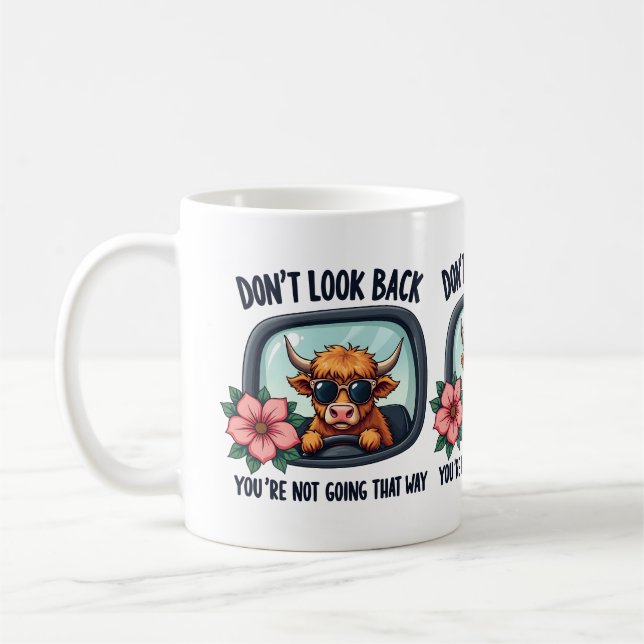 Mug Amusante vache Highland Retro Western Motivational (Gauche)