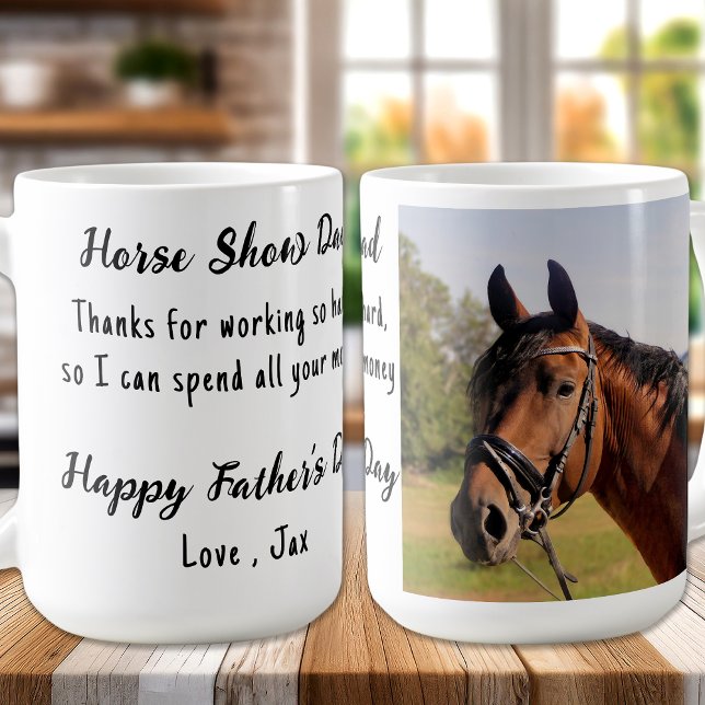 Mug Amusante Vie équestre Personnalisée Photo Cheval L (Créateur téléchargé)