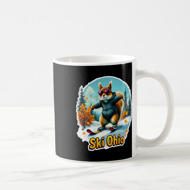 Mug Amusants Hiver Aventure En Ohio Écureuil De Ski (Droite)